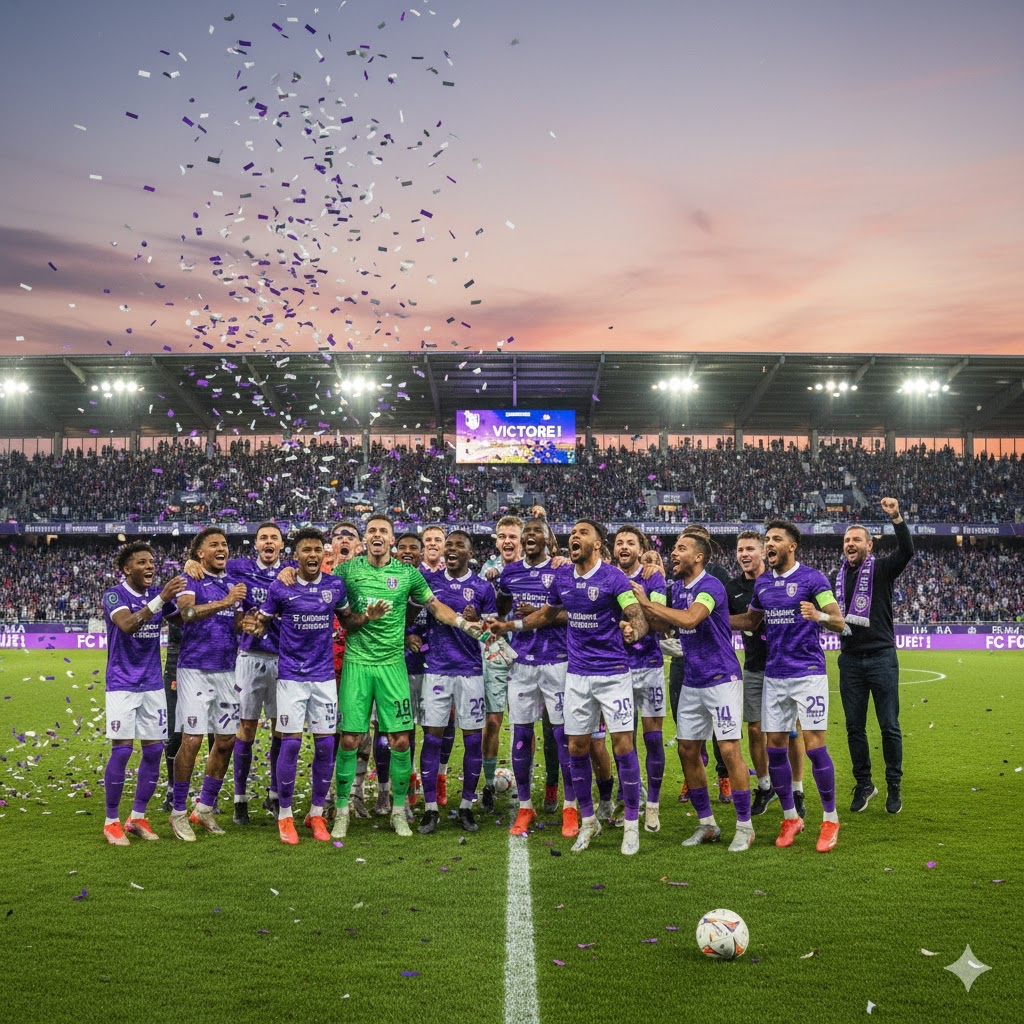 Célébration des joueurs du FC Fulbert après le troisième but