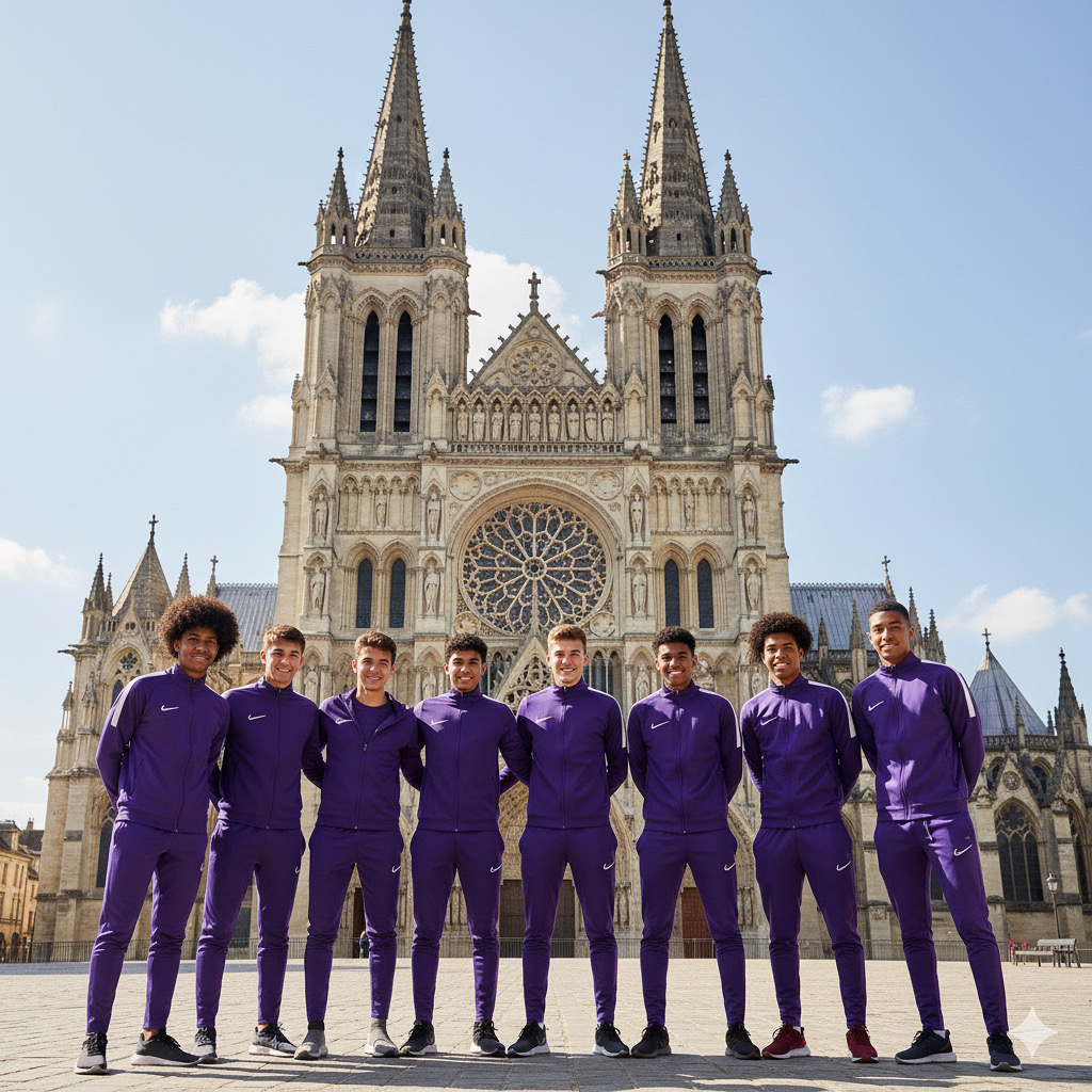 Photo de l'équipe du FC Fulbert regroupée avant le match